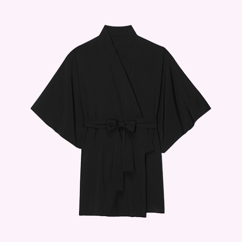 Jedwabne kimono wiązane w pasie zdj. Le Petit Trou